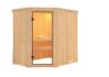 Sauna CARIN (Eckeinstieg) / klarglas Tür / kein Dachkranz / ohne Ofen