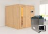 Sauna RODIN (Fronteinstieg) / Holztür / kein Dachkranz / Ofen 9 KW externe Strg easy