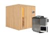Sauna RODIN (Fronteinstieg) / Holztür / kein Dachkranz / Ofen 9 kW Bio externe Strg easy