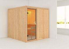 Sauna RODIN (Fronteinstieg) / bronzierte Tür / kein Dachkranz / ohne Ofen