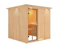 Sauna RODIN (Fronteinstieg) / bronzierte Tür / inkl. Dachkranz / ohne Ofen