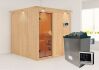 Sauna RODIN (Fronteinstieg) / bronzierte Tür / inkl. Dachkranz / Ofen 9 KW externe Strg easy