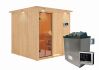 Sauna RODIN (Fronteinstieg) / bronzierte Tür / inkl. Dachkranz / Ofen 9 KW externe Strg easy