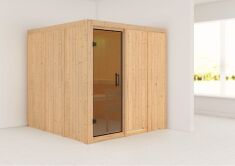 Sauna RODIN (Fronteinstieg) / graphit Tür / kein Dachkranz / ohne Ofen