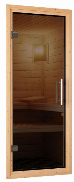 Sauna RODIN (Fronteinstieg) / graphit Tür / inkl. Dachkranz / ohne Ofen