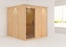 Sauna RODIN (Fronteinstieg) / graphit Tür / inkl. Dachkranz / ohne Ofen