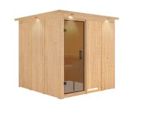 Sauna RODIN (Fronteinstieg) / graphit Tür / inkl. Dachkranz / ohne Ofen