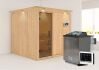 Sauna RODIN (Fronteinstieg) / graphit Tür / inkl. Dachkranz / Ofen 9 kW Bio externe Strg easy