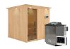 Sauna RODIN (Fronteinstieg) / graphit Tür / inkl. Dachkranz / Ofen 9 kW Bio externe Strg easy