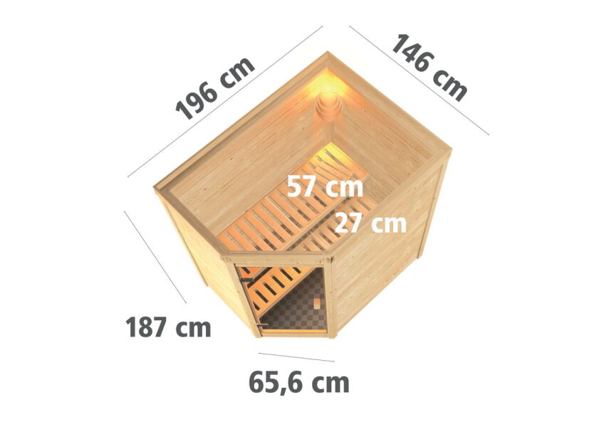 38 mm Massivholzsauna JELLA