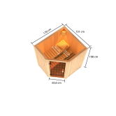 68mm Elementsauna FAURIN (Eckeinstieg)  / kein Dachkranz / Ofen 4,5 kW integr. Strg