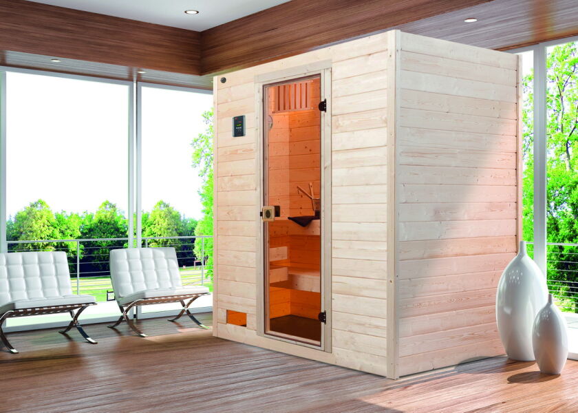 WEKA 38mm Massivholzsauna VALIDA 2 Glastür