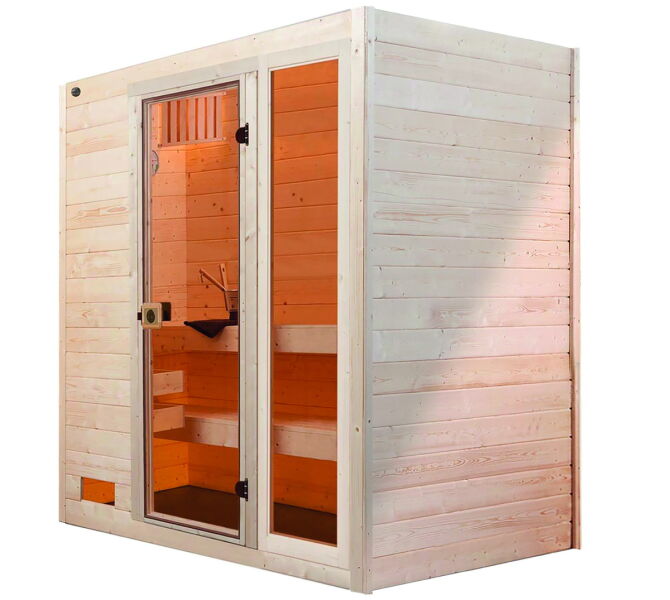 WEKA 38mm Massivholzsauna VALIDA 2 Glastür + Fenster