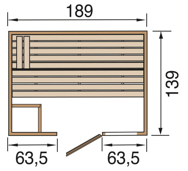 WEKA 38mm Massivholzsauna VALIDA 2 Glastür + Fenster