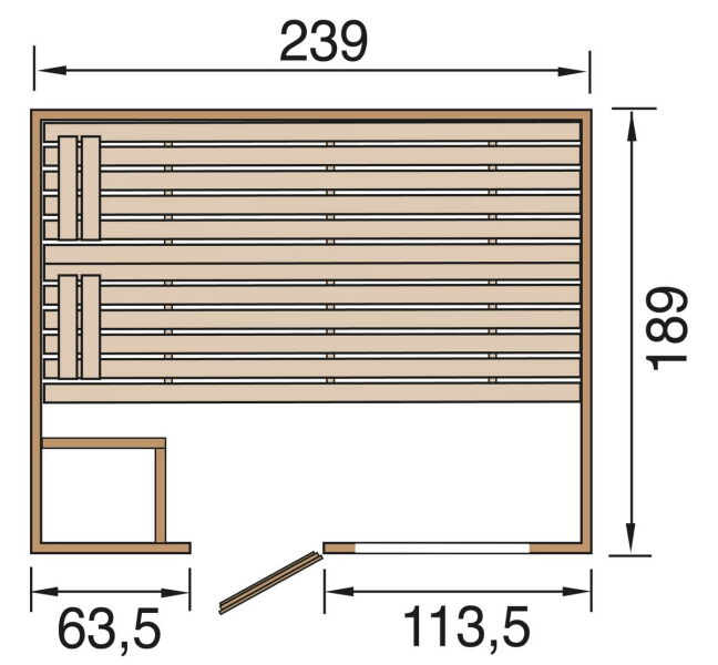 WEKA 38mm Massivholzsauna VALIDA 4 Glastür + Fenster