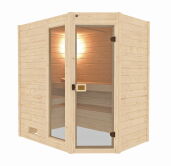 WEKA 38mm Massivholzsauna VALIDA Eck 1 Glastür +...