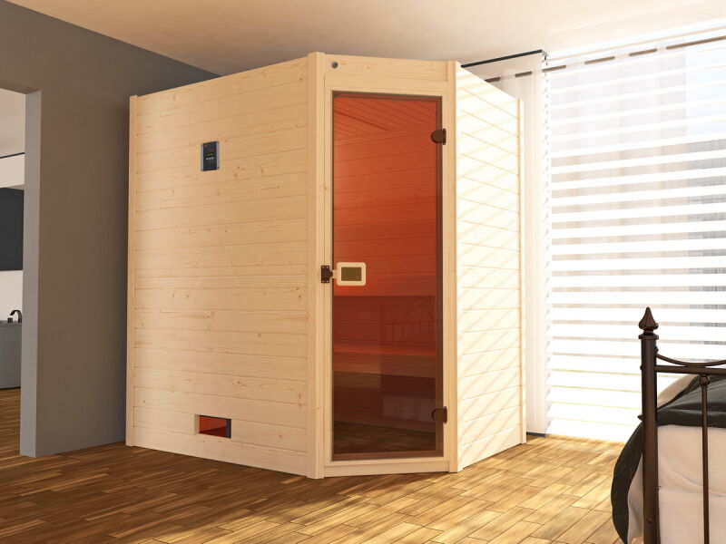 WEKA 38mm Massivholzsauna VALIDA Eck 1 in verschiedene Varianten