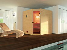 WEKA 38mm Massivholzsauna VALIDA Eck 2 Glastür