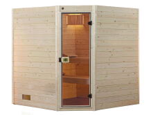 WEKA 38mm Massivholzsauna VALIDA Eck 2 Glastür