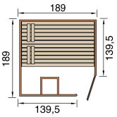 WEKA 38mm Massivholzsauna VALIDA Eck 2 Glastür