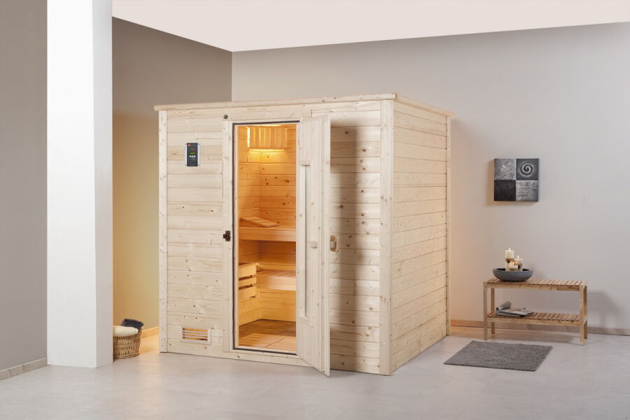 WEKA 45mm Premium Massivholzsauna BERGEN 1.8 in verschiedenen Varianten