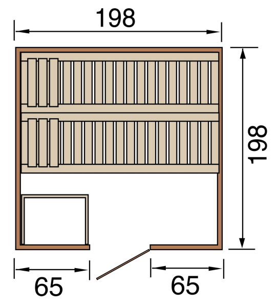 WEKA 45mm Premium Massivholzsauna BERGEN 2 Holztür