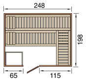 WEKA 45mm Premium Massivholzsauna BERGEN 3 Glastür