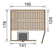 WEKA 45mm Premium Massivholzsauna TURKU 1 Glastür Sparset OS-Ofen