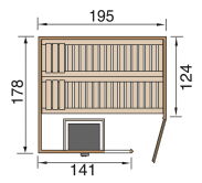 WEKA 45mm Premium Massivholzsauna TURKU 1 Glastür + Fenster Sparset OS-Ofen