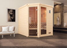 WEKA 45mm Premium Massivholzsauna TURKU 2 Glastür + Fenster