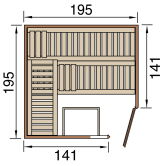WEKA 45mm Premium Massivholzsauna TURKU 2 Glastür + Fenster