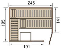 WEKA 45mm Premium - Design Massivholzsauna CUBILIS ECK...