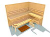 Weka 45mm Premium Design Massivholz-Elementsauna KEMI 4 Glastür