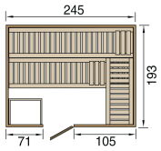 Weka 45mm Premium Design Massivholz-Elementsauna KEMI 5 Glastür