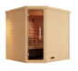 Weka 45mm Premium Design Massivholz-Elementsauna KEMI Eck 1 Glastür