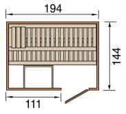 Weka 68mm Elementsauna HALMSTAD 1 in verschiedenen Varianten