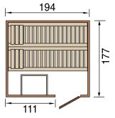 Weka 68mm Elementsauna HALMSTAD 2 Glastür