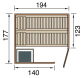 Weka 68mm Elementsauna KIRUNA 2 Glastür 230V 4,5 kW