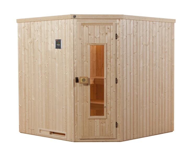Weka 68mm Elementsauna VARBERG 3 Sparset Holztür OS-Ofen