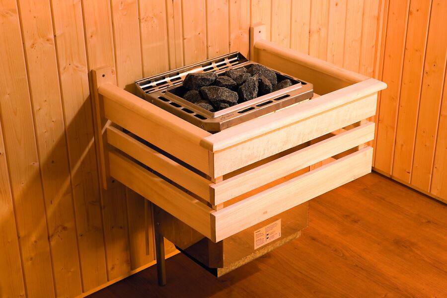 Weka 68mm Elementsauna VARBERG 3 Sparset Holztür OS-Ofen