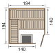 Weka 68mm Elementsauna VARBERG 3 Sparset Glastür OS-Ofen