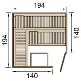 Weka 68mm Elementsauna VARBERG 3 in verschiedenen Varianten