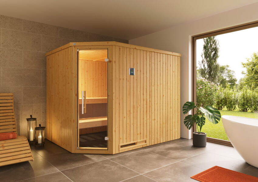 Weka 68mm Elementsauna VARBERG 4 Glastür