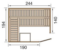 Weka 68mm Elementsauna VARBERG 4 Glastür