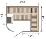 Weka 68mm Elementsauna Design - Sauna SARA 2 OS-Ofen