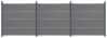 Delta EASY-FENCE WPC Steckzaun grau, Abschluss Silber, 3 Designleisten Silber