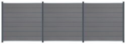 Delta EASY-FENCE WPC Steckzaun grau, Abschluss Silber, 7...