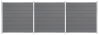 Delta EASY-FENCE WPC Steckzaun grau, Abschluss Silber, 7 Designleisten Anthrazit