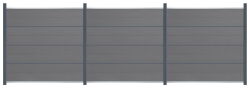 Delta EASY-FENCE WPC Steckzaun grau, Abschluss Silber, 3...