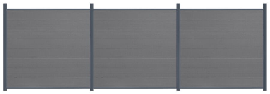 Delta EASY-FENCE WPC Steckzaun grau, Abschluss Anthrazit